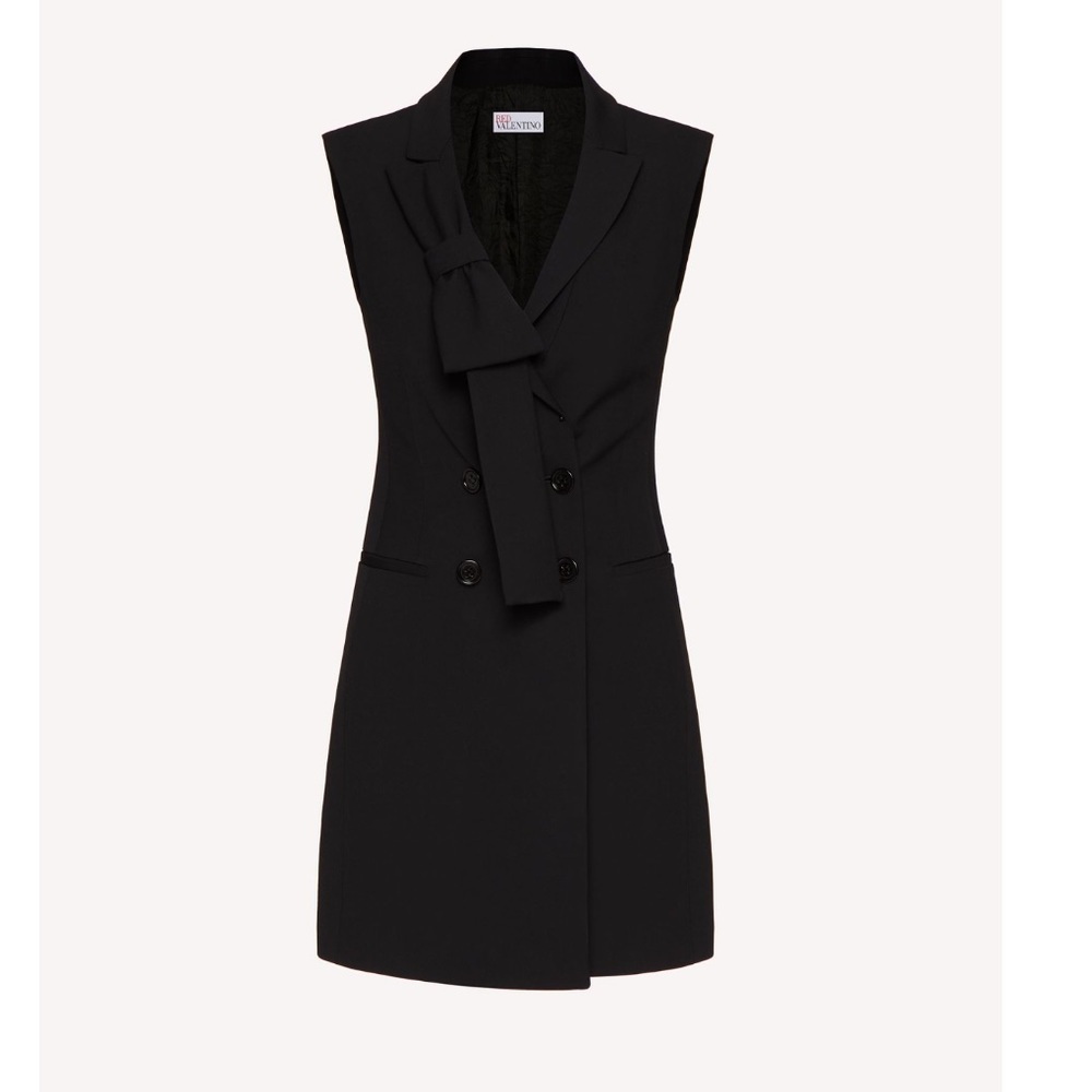 RED VALENTINO VISCOSE WOOL GABARDINE BLAZER DRESS WITH BOW - Picture 12 of 16